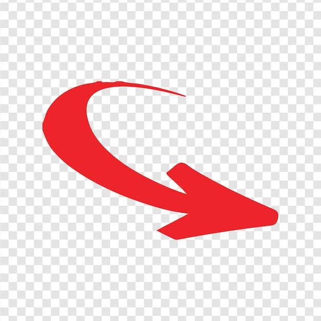 red arrow on a transparent background