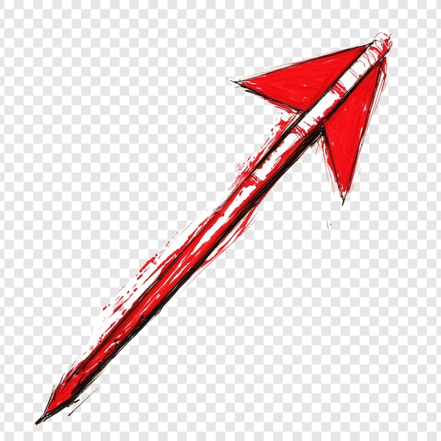 PSD red arrow upward a hand drawn graphic