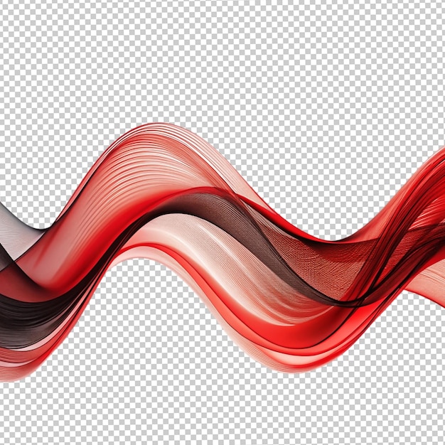 PSD red background curve on transparent background