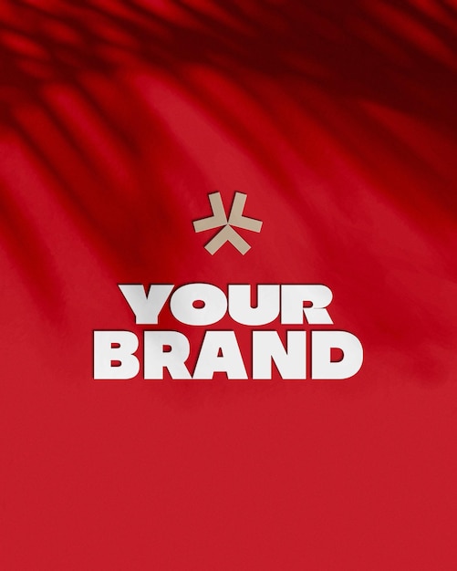 A red background with the word your brand on it