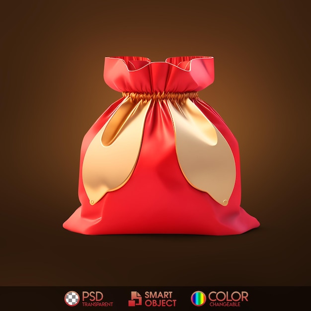 A red bag with a gold bow and the words smart contact.