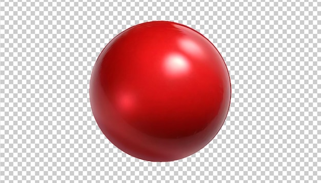 Red ball sphere isolated on transparent background