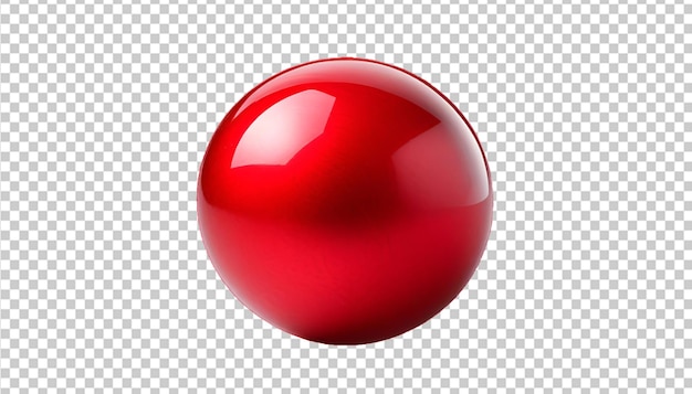 Red ball sphere isolated on transparent background