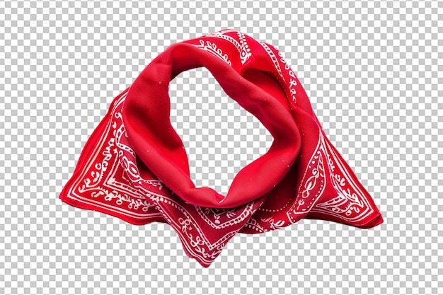 PSD red bandana against transparent background