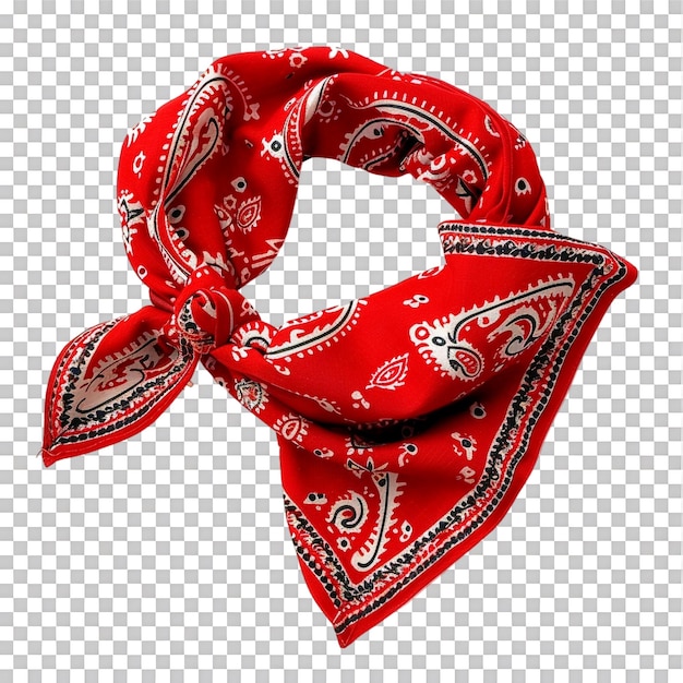 PSD red bandana against transparent background