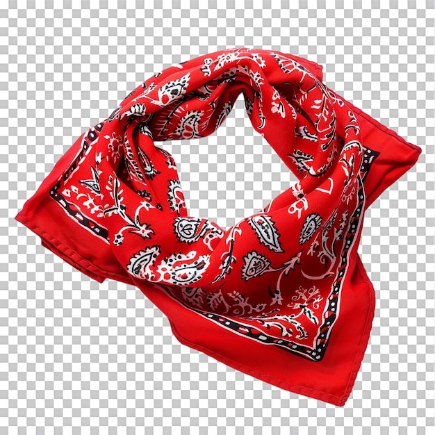 PSD red bandana against transparent background