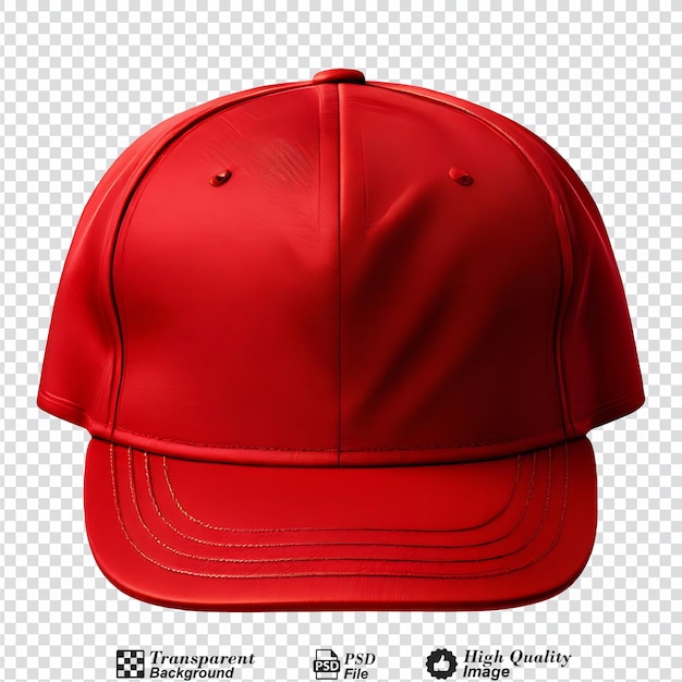 red baseball cap isolated on transparent background