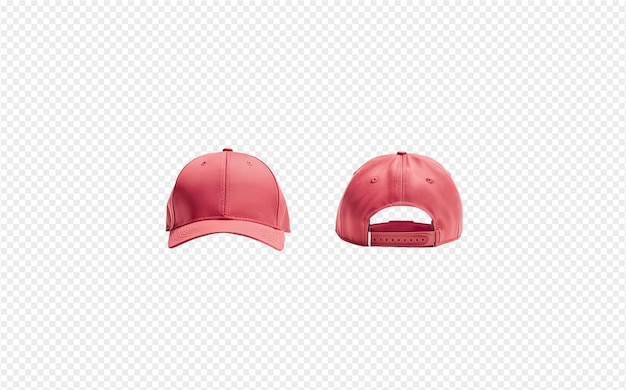 PSD red baseball cap with a white logo on the front