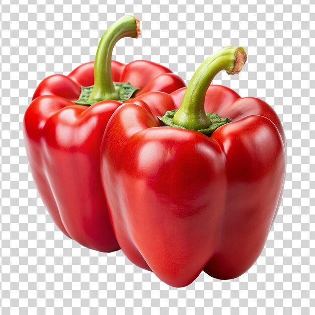 Red bell peppers isolated on transparent background