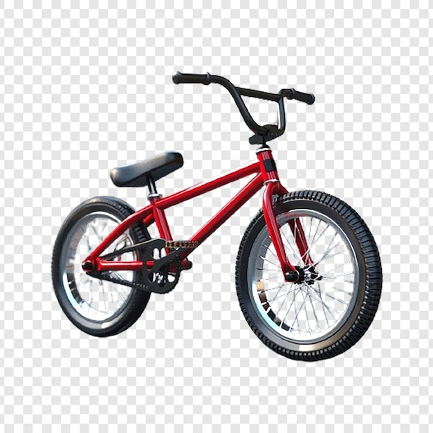 a red bicycle with a black seat and a black seat