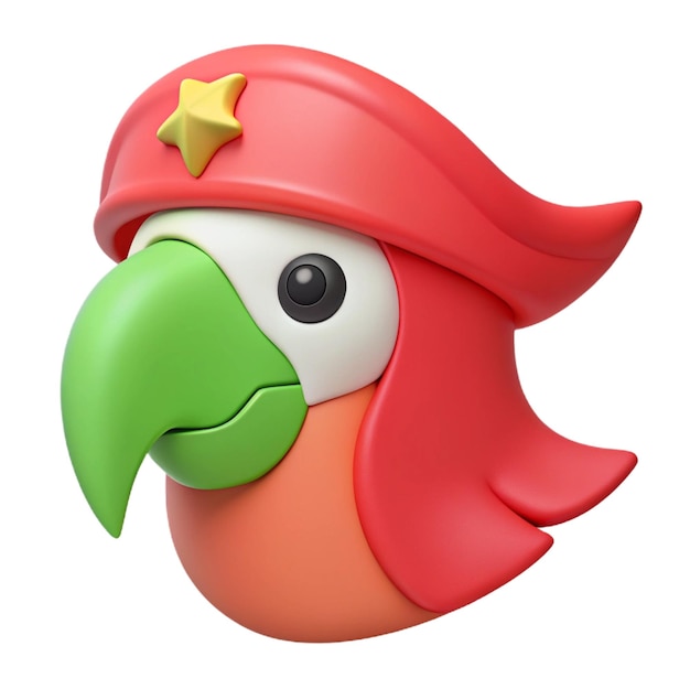 a red bird with a red hat on its head