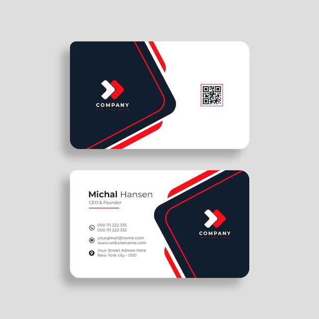 Red and black colour unique business card design