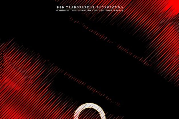 Red and black motion lines on transparent background