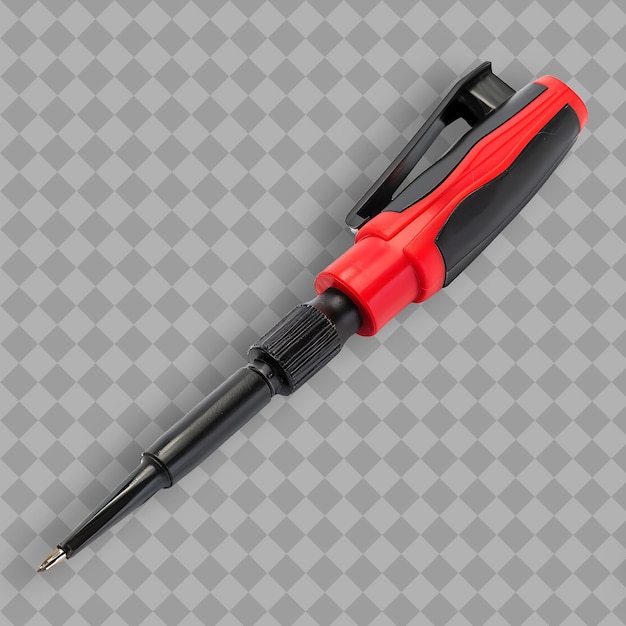 PSD a red and black pen with a black handle and a red handle