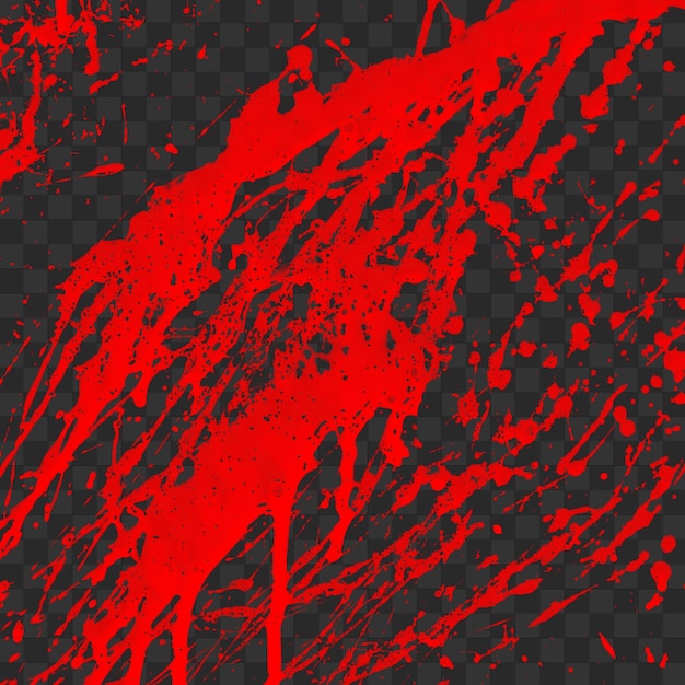 A red blood splatter or paint splash isolated on transparent background