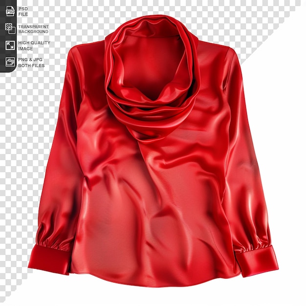 Red blouse dress isolated on transparent background