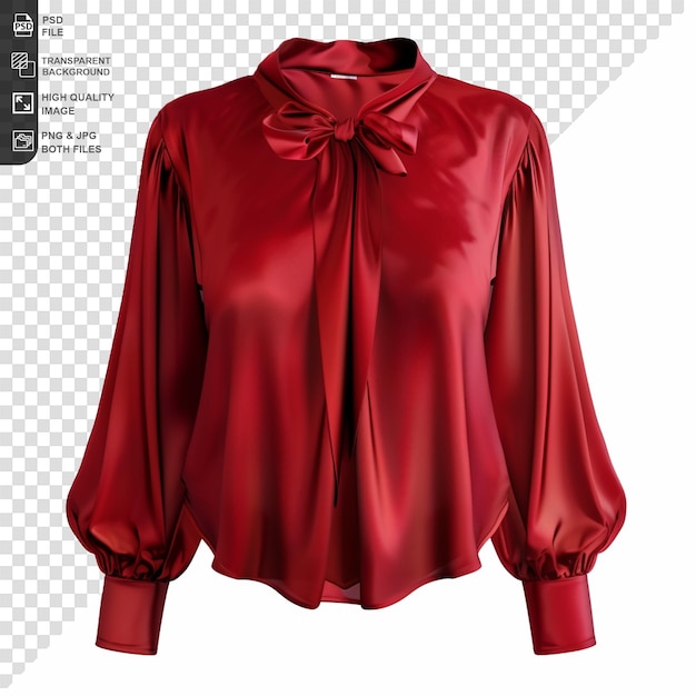 Red blouse dress isolated on transparent background