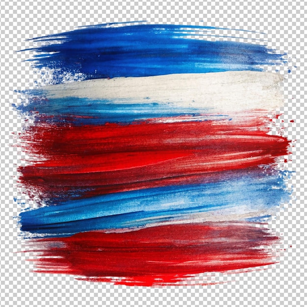 PSD red blue grunge brush strokes on transparent background