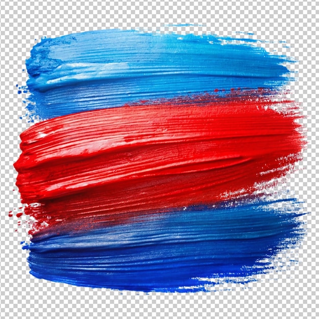 PSD red blue grunge brush strokes on transparent background