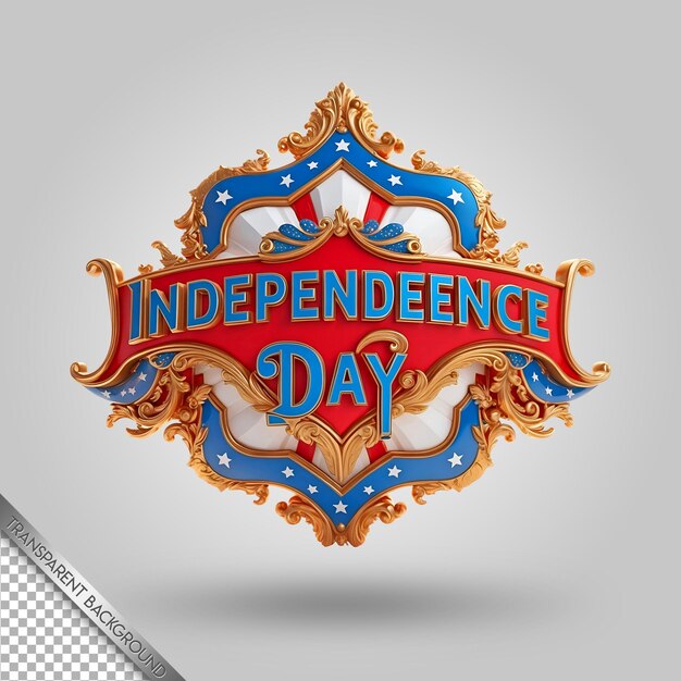 PSD a red and blue logo for independence day in july