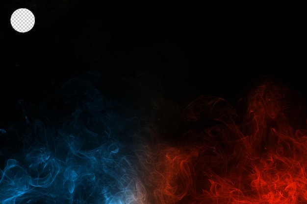 Red and blue smoke