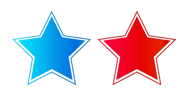 Red and blue stars on a white background