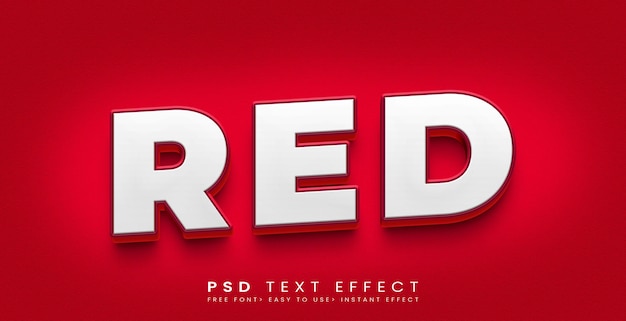 Red bold 3d text style effect