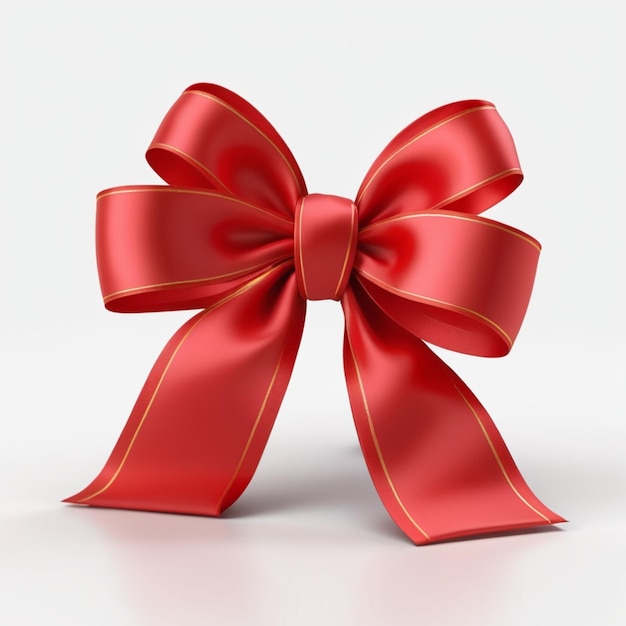 a red bow with a bow on it is tied with a red ribbon