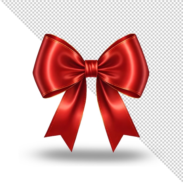 Red bow with long ribbons isolated