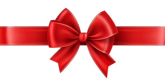 PSD a red bow with a ribbon