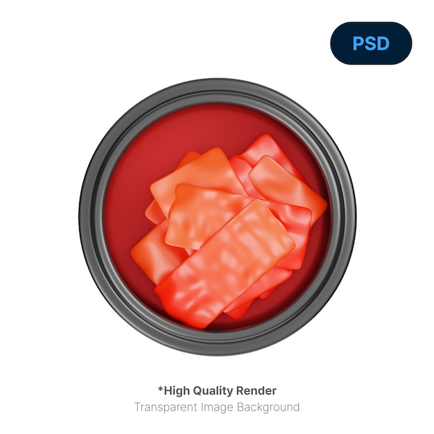 A red bowl with red peppers in it that says " high quality render ".