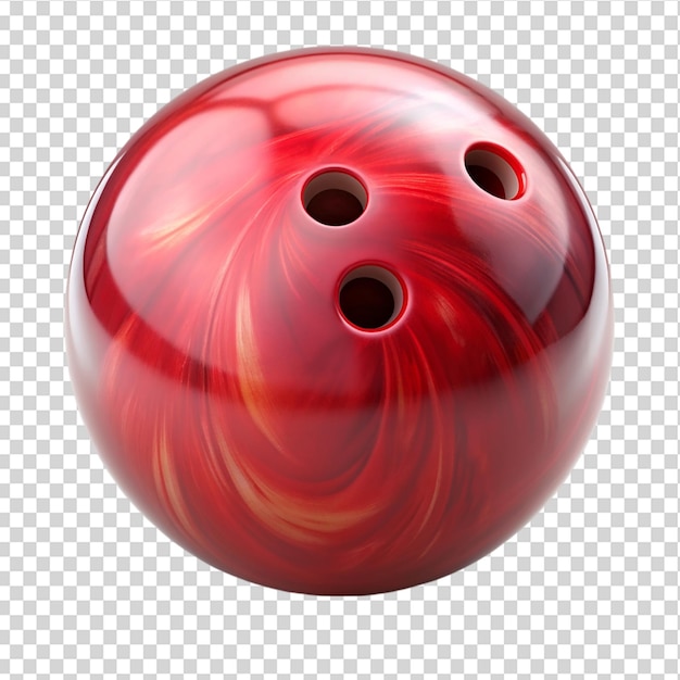 PSD red bowling ball isolated on transparent background