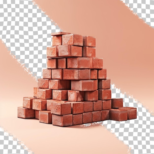 Red bricks piled at construction site