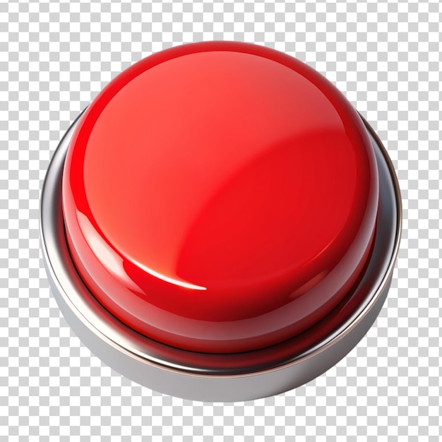 PSD a red button isolated on transparent background