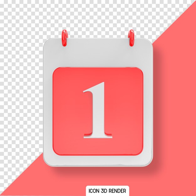 Red Calendar Day Icon 3D