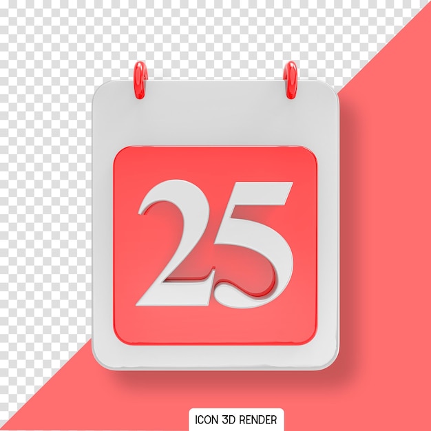 Red Calendar Day Icon 3D