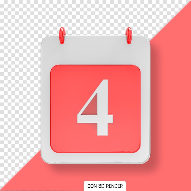 Red Calendar Day Icon 3D