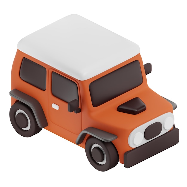 Red Car 3d illustration Transports