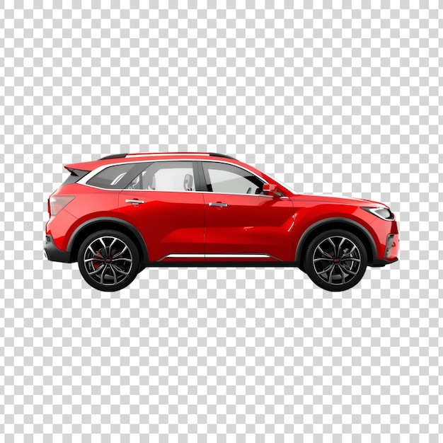 A red car on a transparent background