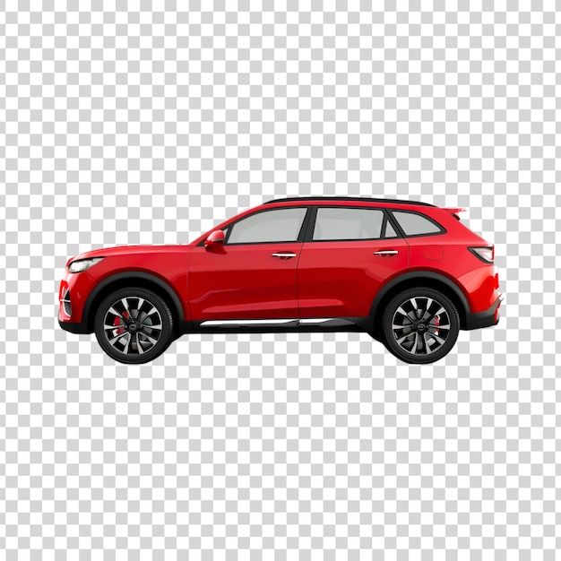 A red car on a transparent background