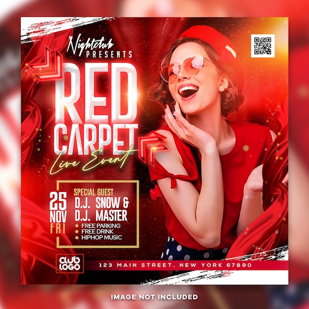 PSD red carpet event party instagram post psd