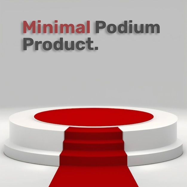 Red carpet podium stage display mockup for product presentation scene product display showcase