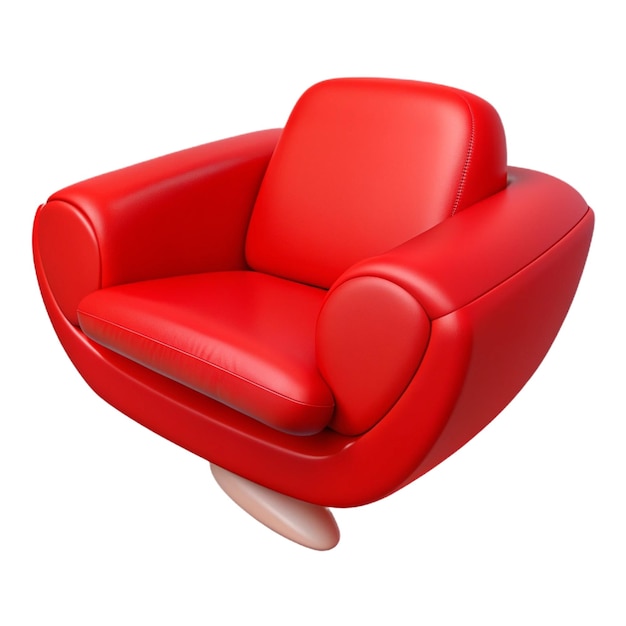 a red chair with a red seat that says quot the chair quot