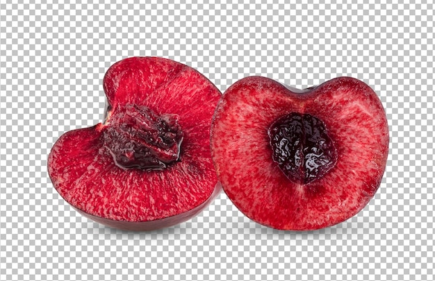 Red cherry isolated on alpha layer