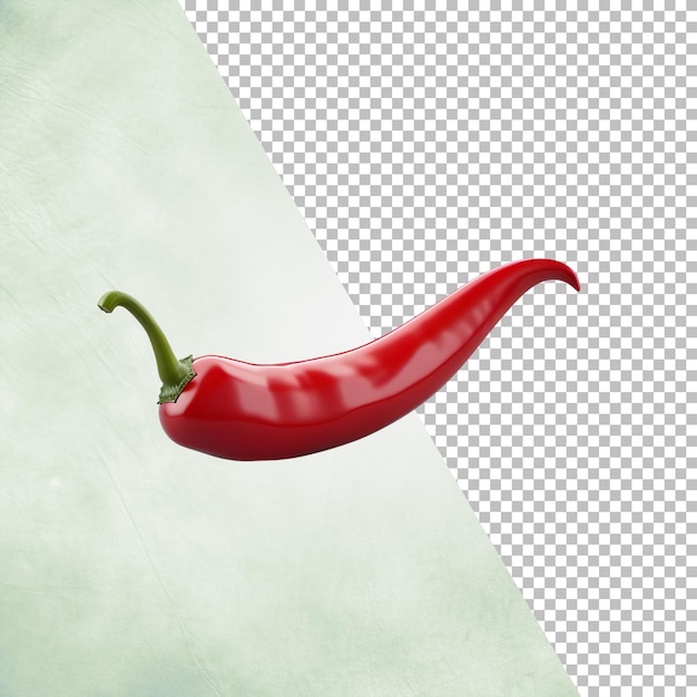 Red chili Isolated on transparent background