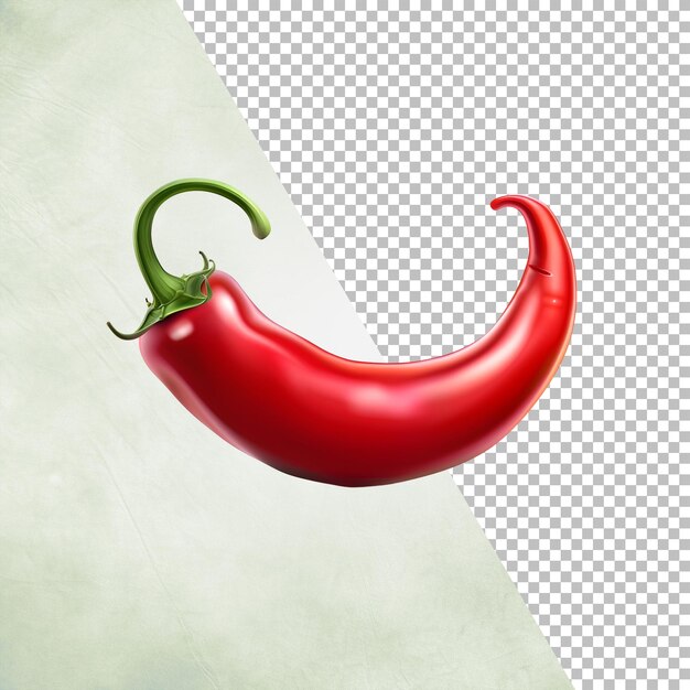 Red chili Isolated on transparent background