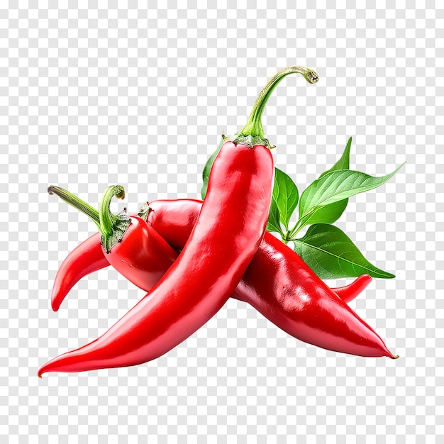 Red chili pepper isolated on transparent background Generative AI