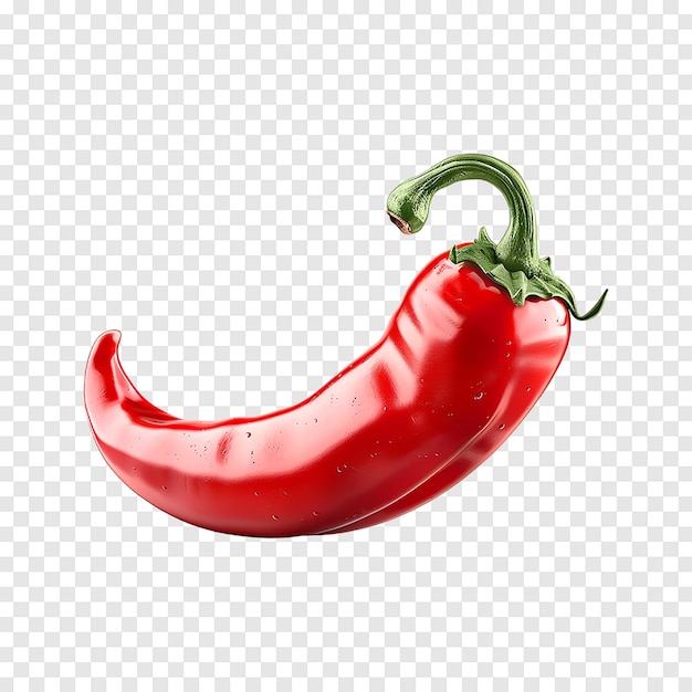 Red chili pepper isolated on transparent background Generative AI