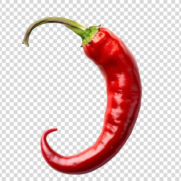 Red chili peppers isolated on a transparent background