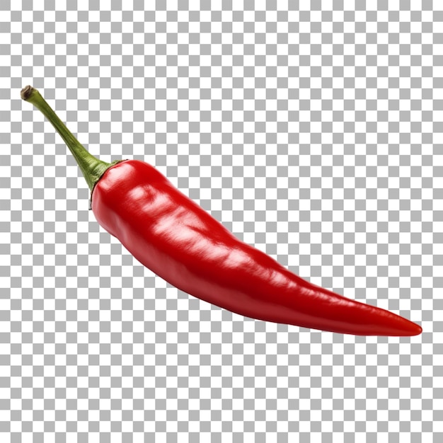 Red chili on transparent background